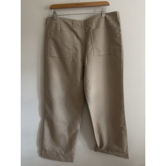 Horny Toad Casual Chino Pants 14 High Rise Beige Flat Front Wide Leg Y2k Outdoor - Picture 5 of 12